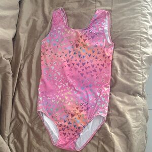 Girls Pink Heart-Print One-Piece Swimsuit